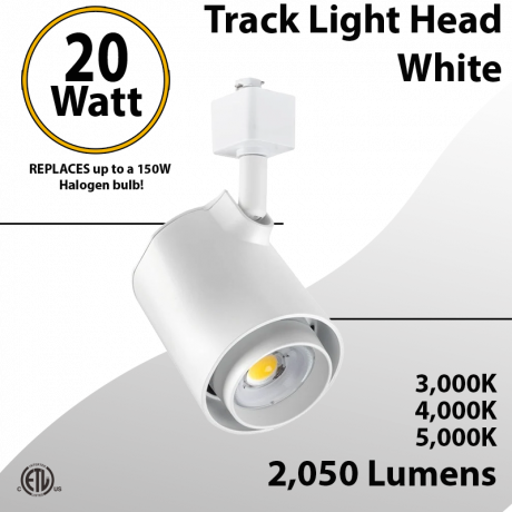 Track Lights White 20W LED 3 CCT adjustable 2050lm