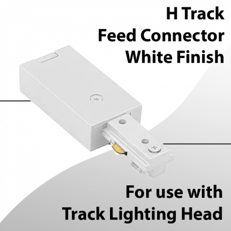 H Track 120V Live Floating Feed Canopy Connector - White Finish