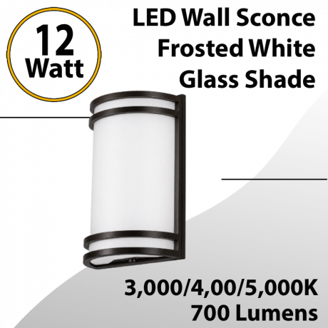 LED Wall Sconce 12W 700Lm 30K/40K/50K