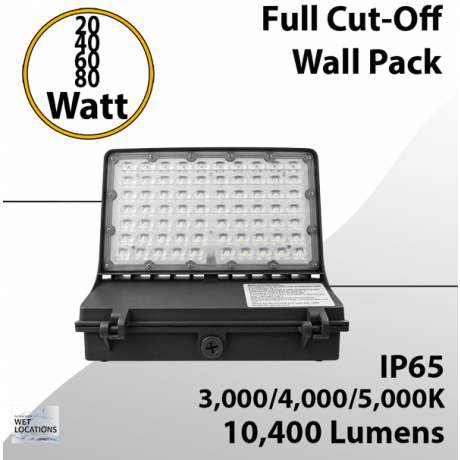 LED Wall Pack Light with Photocell, 60W/80W/100W, 4000K/5000K