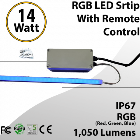 RGB LED Strip IP67 with remote control and expandable
