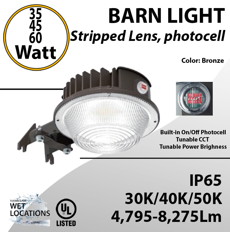 KUKUPPO 100W LED Barn Light With Photocell – Dusk To Dawn, IP65 Waterproof, 12000 Lumens
