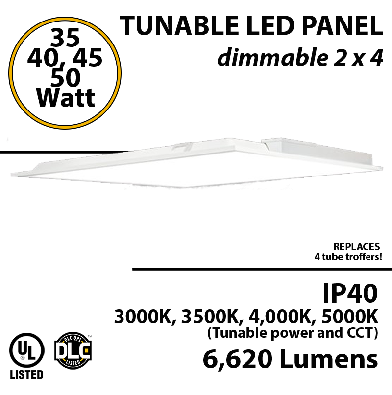 Gøre klart newness kor LED Panel Light 2x4 30 35 40 or 50W 6620Lm 3000K 3500K 4000K 5000K |  LEDRadiant