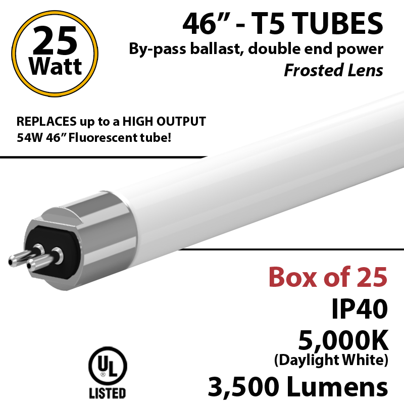 Specialty Menstruation scam LED T5 Bulb tube Lights 25W 3500Lm 5000K By-Pass 2 end power | LEDRadiant