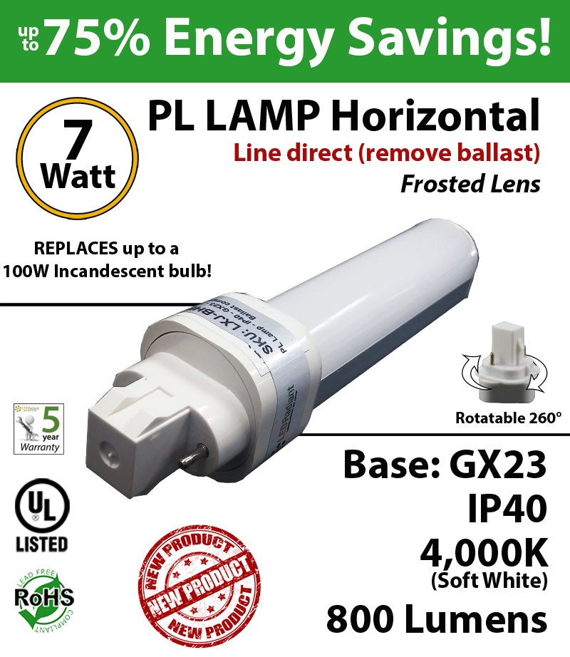 7W PL LED lamp 800Lm 4000K Frosted Direct Line (remove ...