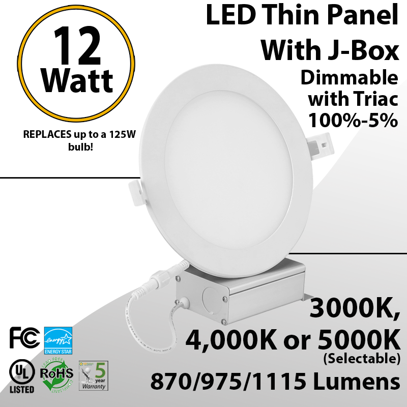 vokal Forvirrede omgivet Recessed Lighting can less LED Panel 6" 12W switchable white color  temperature | LEDRadiant