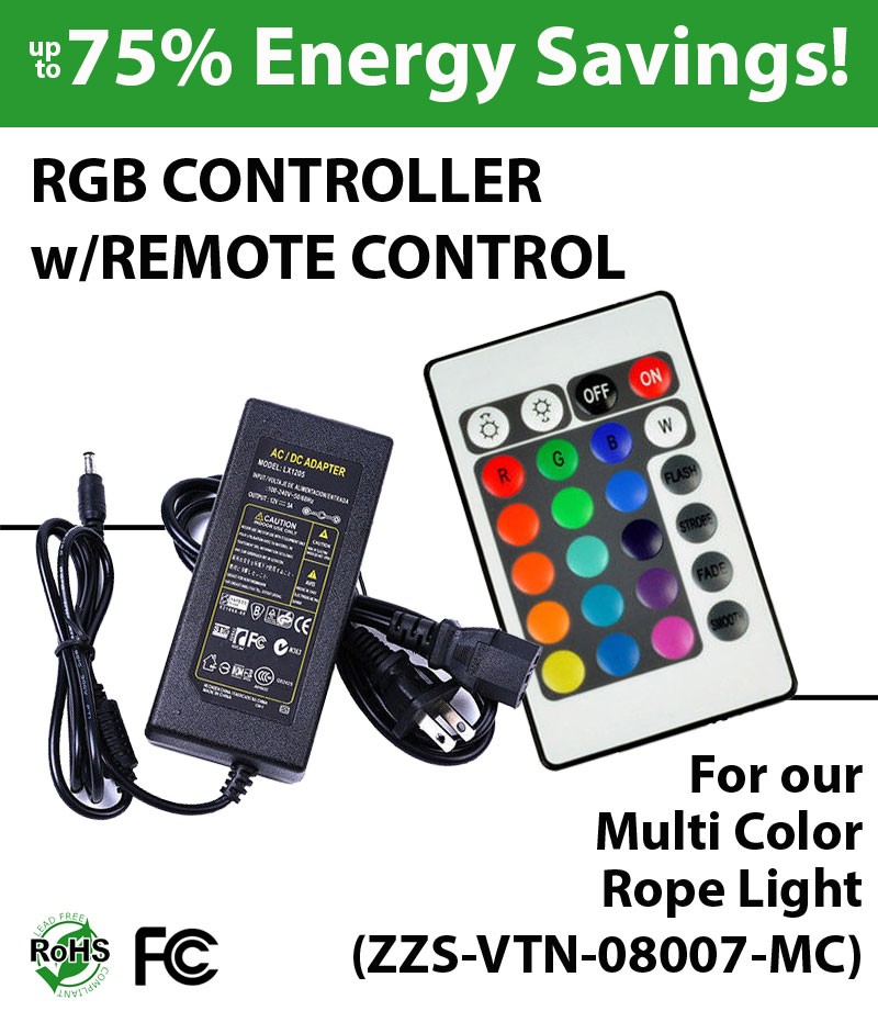 Remote control for multi color rope light (ZZS-RGB-08007-MC)