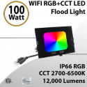 Outdoor Landscape RGB Color Changing LED Flood Light 100W IP66 7200Lm 