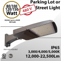 480V LED Street Lights – 80W to 150W, CCT 3/4/5000K Up to 22,500 Lumens
