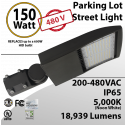 480V LED pole lights 150W  18939Lm 5000K UL IP67 DLC