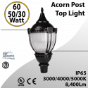 Post Top Acorn Decoration Light 60W 50W 30W 8400Lm 30/40/50K 