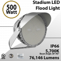 Flood Lights Stadium LED Lamp 500W 76146 lumens 200-480VAC IP66 UL DLC