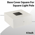 Base Cover Square White For Square Light Pole 4 Inch (sold with poles only)