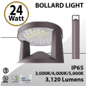 LED Bollard Light 24W Tunable CCT & Lumens | 3.5Ft. x 9.5" | Dark Bronze Round