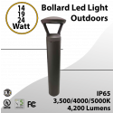 Bollard Led Light Outdoors Modern 14/19/24W Selectable 4200Lm 3CCT