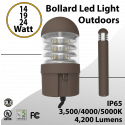 Bollard Led Light Outdoors Steel Curv 14/19/24W Selectable 4200Lm 3CCT