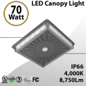 Dark Bronze LED Parking Garage Canopy Light 4000K 70W