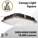 Canopy Light Square 41 to 110W - 3000/4000/5000K - 16000Lm