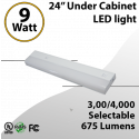 LED Under-Cabinet Light: Kitchen Cabinet Mountable 24", Adjustable CCT, 9W