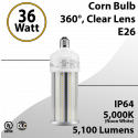 LED Corn Bulb Lamp 36W 5100Lm 5000K E26 Medium Base IP64  UL