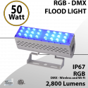 DMX Flood Light 50W RGB 2800 lumens white IP67