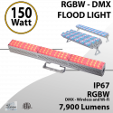 DMX Flood Light 150W RGBW 7900 lumens white IP67