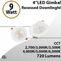 LED Gimbal Recessed Downlight 4" 9W - Triac Dimmable Lighting Solution