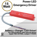 LED External Emergency Driver 15 Watt Field Installable UL 100-347VAC
