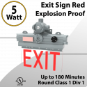 Emergency Exit Sign - Red Light - Explosion Proof - Class I Division 1