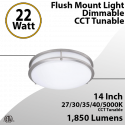 22W Interior Ceiling Light 27-5000K 1850Lm 14'' Nickel