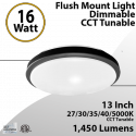 Bedroom Kitchen Bathroom Ceiling Light 27-5000K 16W 1450Lm 13'' Black