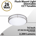 26W Energy Efficient Interior Ceiling Light 27-5000K 2200Lm 16'' Nickel