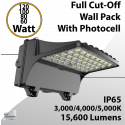 Full Cutoff Wall Pack Wattage Selectable with Built-In Photocell 120W/100W/80W/60W