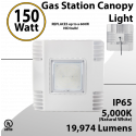 LED Canopy Light for Gas Station | 150W 19974 Lumens 5000K