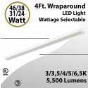 Led 4Ft Wrapround Light Selectable 46/38/31/24W 5CCT 5500Lm