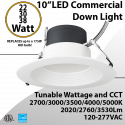 LED commercial down light 10inch 22/30/38W 3530lm 100-277V 27/30/35/40/50K Dimmable