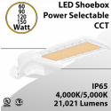 LED Shoebox Light Power Selectable 60W to 150W 21000Lm 4000K/5000K 