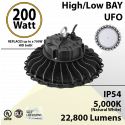 200W LED High Bay Light UFO 22800 Lumens 5000K UL DLC