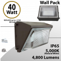 LED Wall Pack light 40W 4800Lm DLC 5000K with Photocell