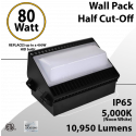 LED Wall Pack Light Half cut-off 80W 10950Lm DLC 5000K