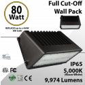 LED Wall Pack Light Full Cut-Off 80W 9974 Lm DLC 5000K