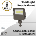 LED Flood Light Knucle Mount 17W 25W 30W 5100Lm 30K 40K 50K Photocell