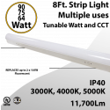 LED Strip Light 90W 75W 64W 11700Lm 3000K 4000K 5000K Frosted Lens