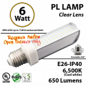 6W PL LED Bulb lamp 6500K E26 UL. Direct Line (Remove Ballast)