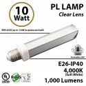 10W, PL LED Bulb lamp, 4000K, E26, UL.  Direct Line (Remove Ballast)
