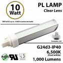 10W PL LED Bulb lamp 1000Lm 6500K Edison IP40 UL.  Direct Line (Remove Ballast)