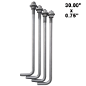 Steel or Aluminum Pole Concrete Anchor Bolt Kit 4 pcs for 30" x 0.75"