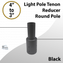 Light Pole Tenon Reducer for 4" Round Pole to 3" Black