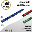 Linear 6 Ft Wall Washer RGBW 160W 7680Lm IP67 DMX – Waterproof