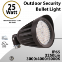 Outdoor Bullet Light 25W 3250Lm CCT Tunable 30K 40K 50K